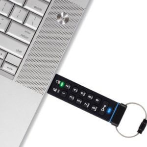 Aegis Secure key flash drive and a macbook pro
