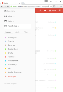 Todoist web browser app