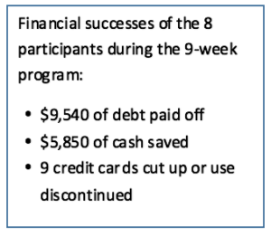 The final results of our Financial Peace University Class