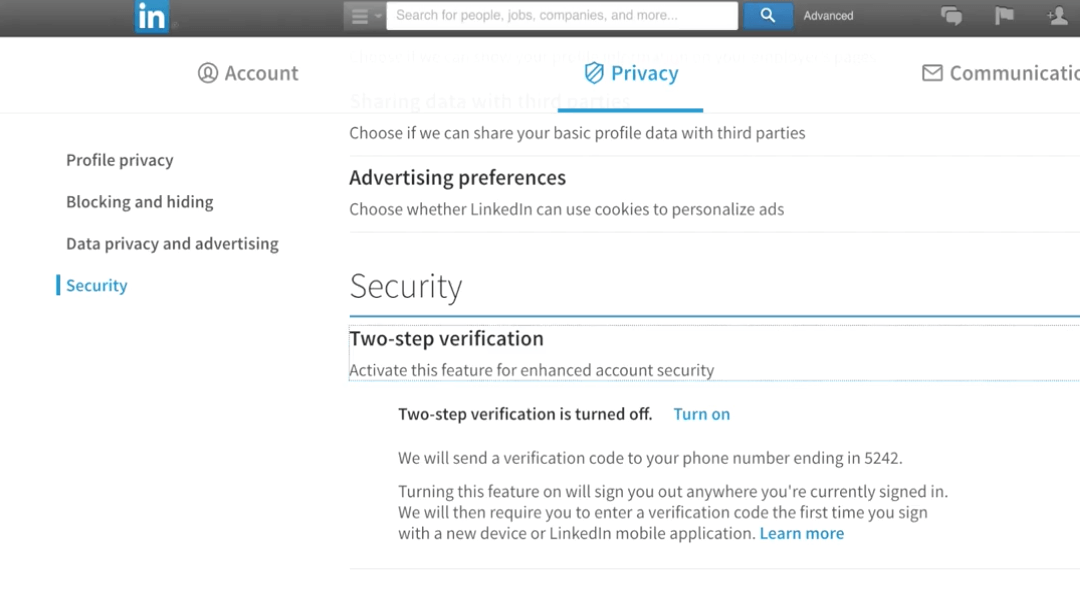 How to Setup 2 Factor Authentication on LinkedIn
