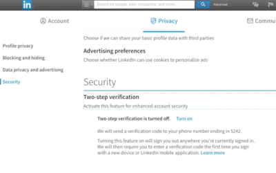 How to Setup 2 Factor Authentication on LinkedIn